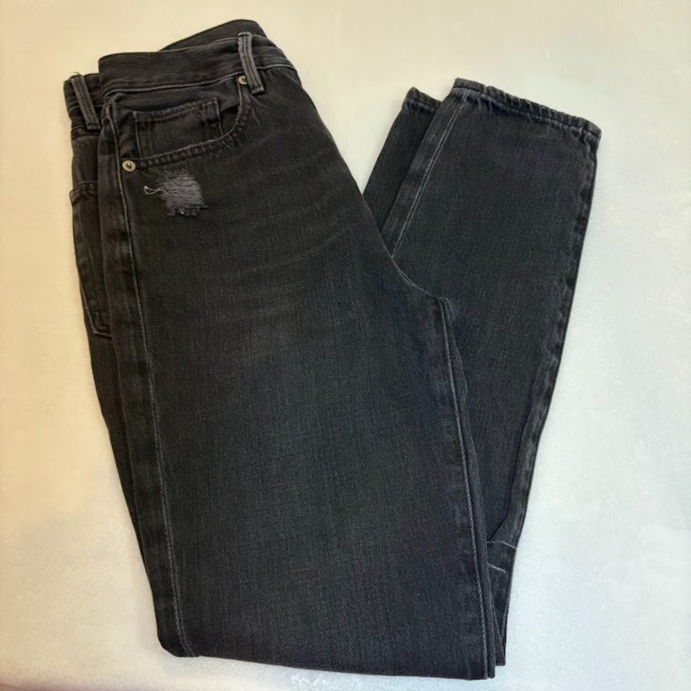 Women's FRAME Denim Size 27 Le Skinny De Jeanne Black Distressed Jeans